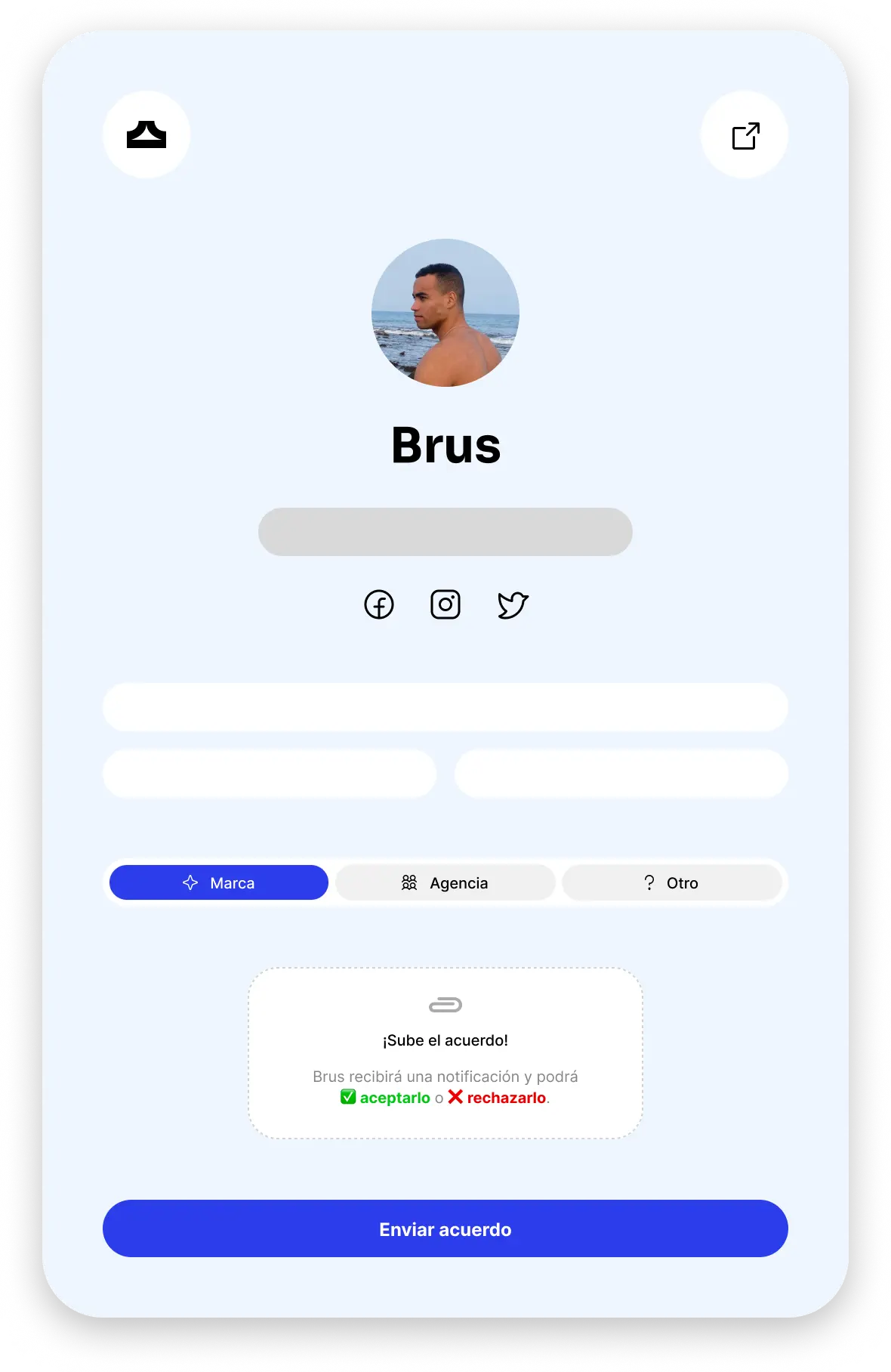 Bicru inbox mockup